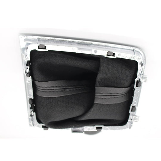 Cuffia Leva Cambio Manuale + Pomello + Ghiera Cromata Telaio Compatibile con Volkswagen Golf 7 Cuciture Nere 6 Marce Set Completo Ricambio Auto