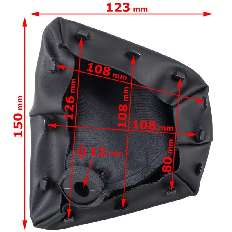 Cuffia Leva Cambio Manuale + Pomello + Ghiera Telaio Compatibile con Fiat Fiorino Qubo Peugeot Bipper 2007 – 2016 Cuciture Nere 5 Marce Set Completo Ricambio Auto