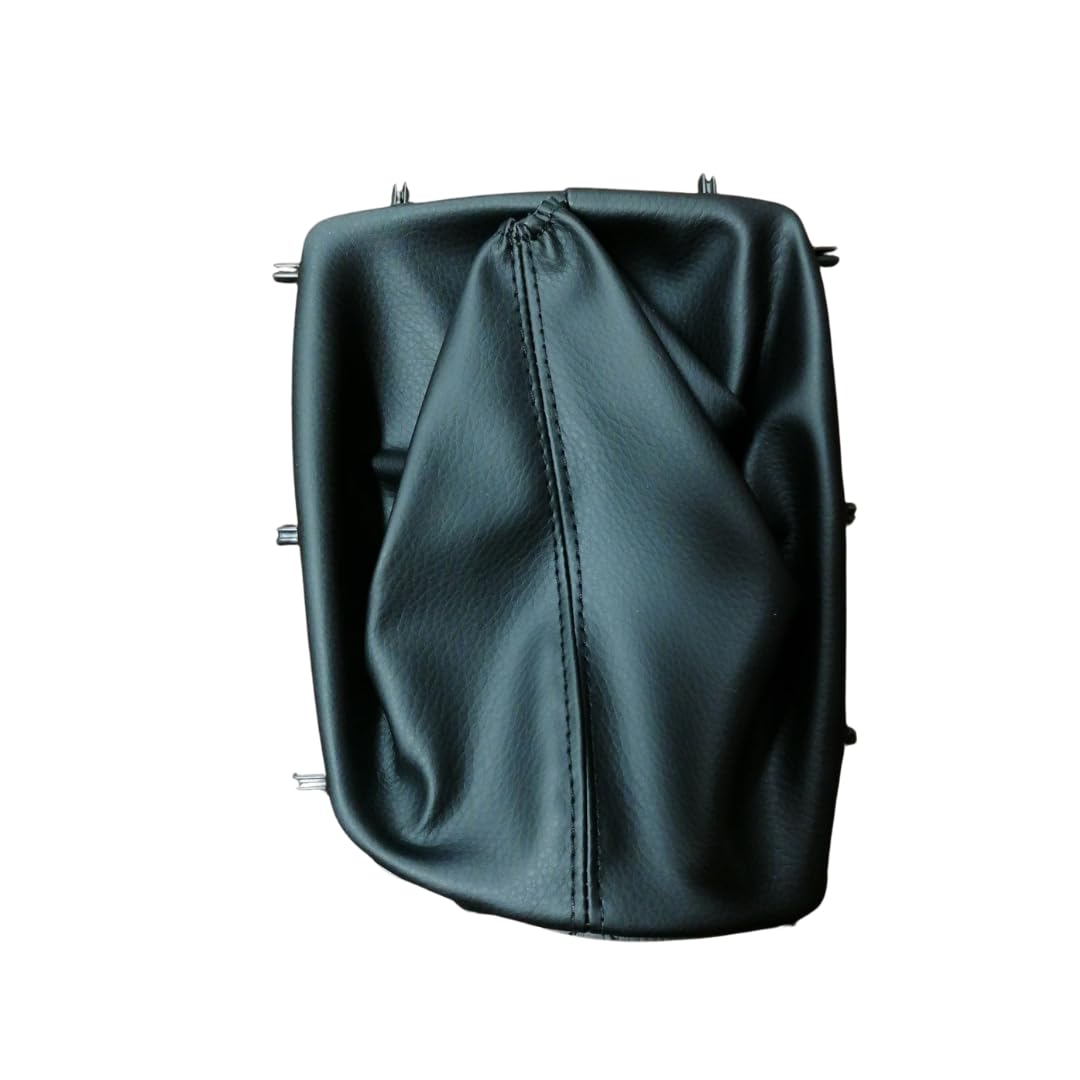 Cuffia Leva Cambio Manuale + Pomello + Ghiera Interna Compatibile con Peugoet 308 II serie 2013-2021 Cuciture Nere 5 Marce Set Completo Ricambio Auto (Pomello Cromato)