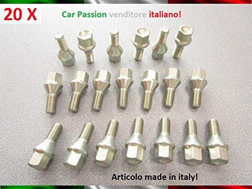 Kit 20 Bulloni Ruota compatibili con DACIA LOGAN LODGY SANDERO DOKKER fissaggio ruote Cerchi In Ferro In Lega In Acciaio Farad MADE IN ITALY - immagine 2