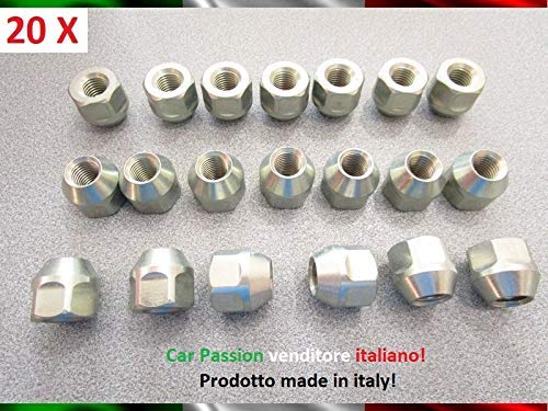 Kit 20 Bulloni Ruota compatibili con HYUNDAI I20 IX20 I40 TUCSON ATOS COUPE ACCENT fissaggio ruote Cerchi In Acciaio e In Lega in Ferro Farad MADE IN ITALY - immagine 2