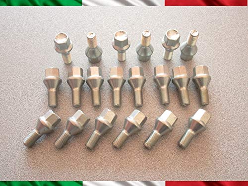 Kit 20 Bulloni Ruota compatibili con FIAT 500L fissaggio ruote Cerchi In Acciaio e In Lega in Ferro Farad MADE IN ITALY - immagine 2