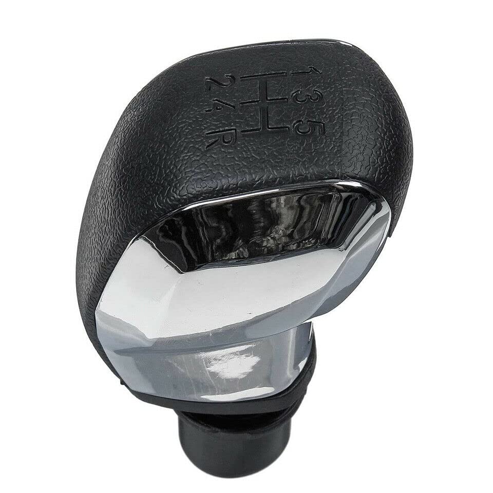 Pomello Leva Cambio Completo Compatibile con Peugeot 208 308 508 2008 3008 Citroen C2 C3 C4 C5 Jumpy 5 Marce Ricambio Impugnatura Lente (Cromato)