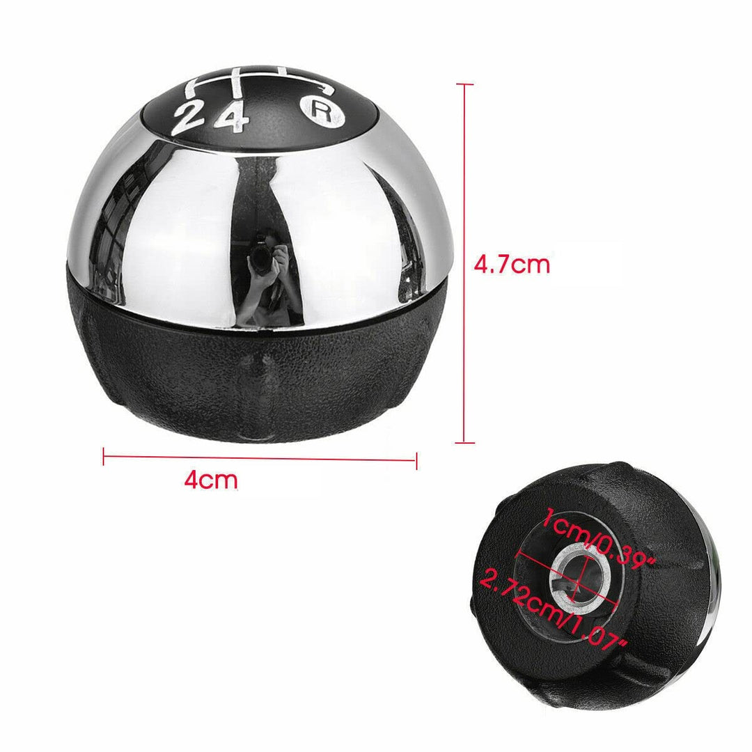 Cuffia Leva Cambio Manuale + Pomello + Ghiera Cromata Interna e Esterna Telaio Compatibile con Fiat 500 2007> Cuciture Nere 5 Marce Set Completo Ricambio Auto (Cuffia + pomello Carbonio)