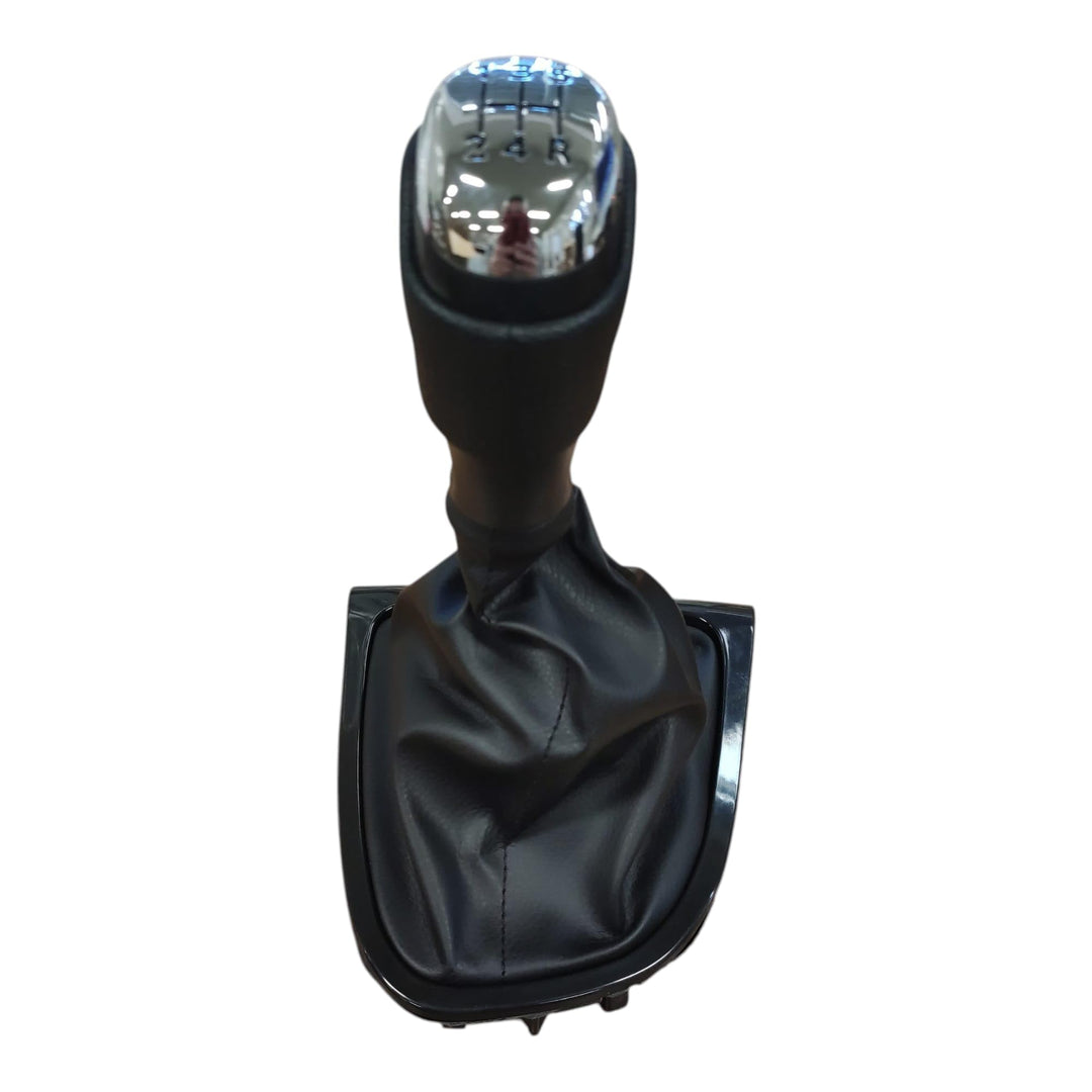 Cuffia Leva Cambio Manuale + Pomello + Ghiera Compatibile con Renault Clio 4 2012-2019 Set Completo Ricambio Auto (5 Marce)