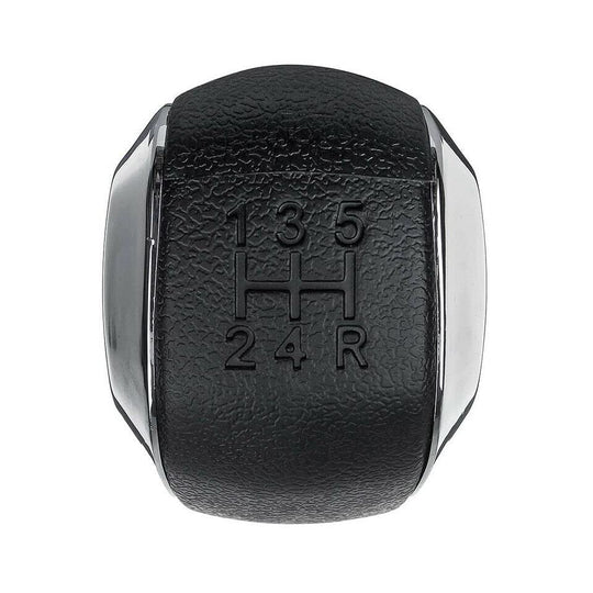 Cuffia Leva Cambio Manuale + Pomello + Ghiera Interna Compatibile con Peugoet 308 2013-2021 Cuciture Nere 5 Marce Set Completo Ricambio Auto (Pomello Satinato)