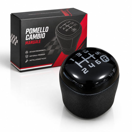Pomello Cambio Completo Compatibile con Fiat Panda (312) III serie dal 2012 in poi 6 Marce Ricambio Impugnatura Asta del cambio Lente