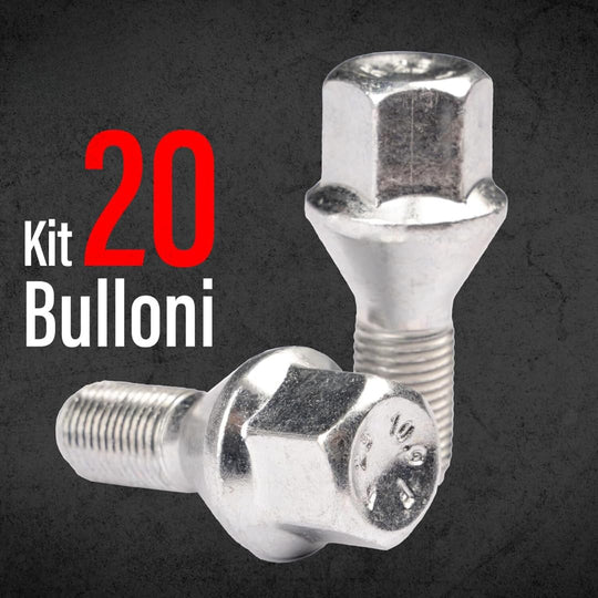 20 Bulloni Ruota compatibili con Fiat 500X 500L Tipo fissaggio ruote Cerchi in Acciaio Lega Ferro Made in Italy M12x1,25 - immagine 2