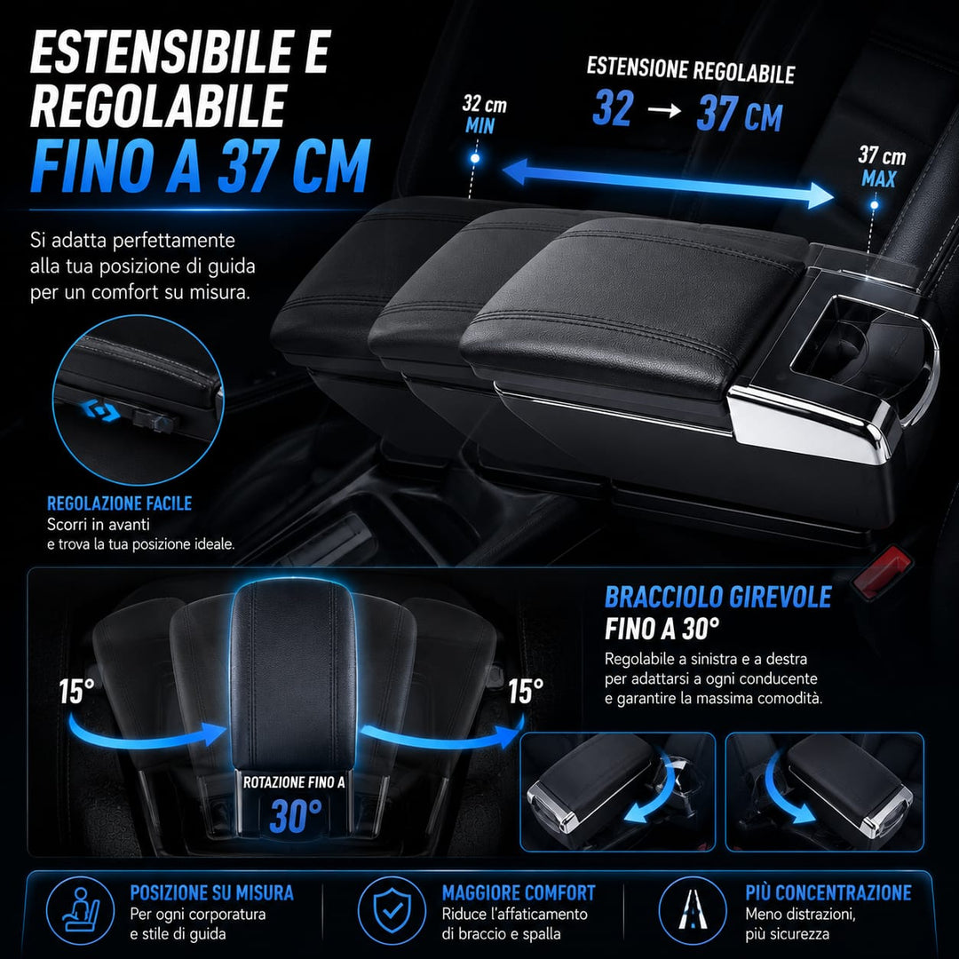 Bracciolo DACIA DUSTER 2018-2024 Poggiabraccio in ecopelle nero