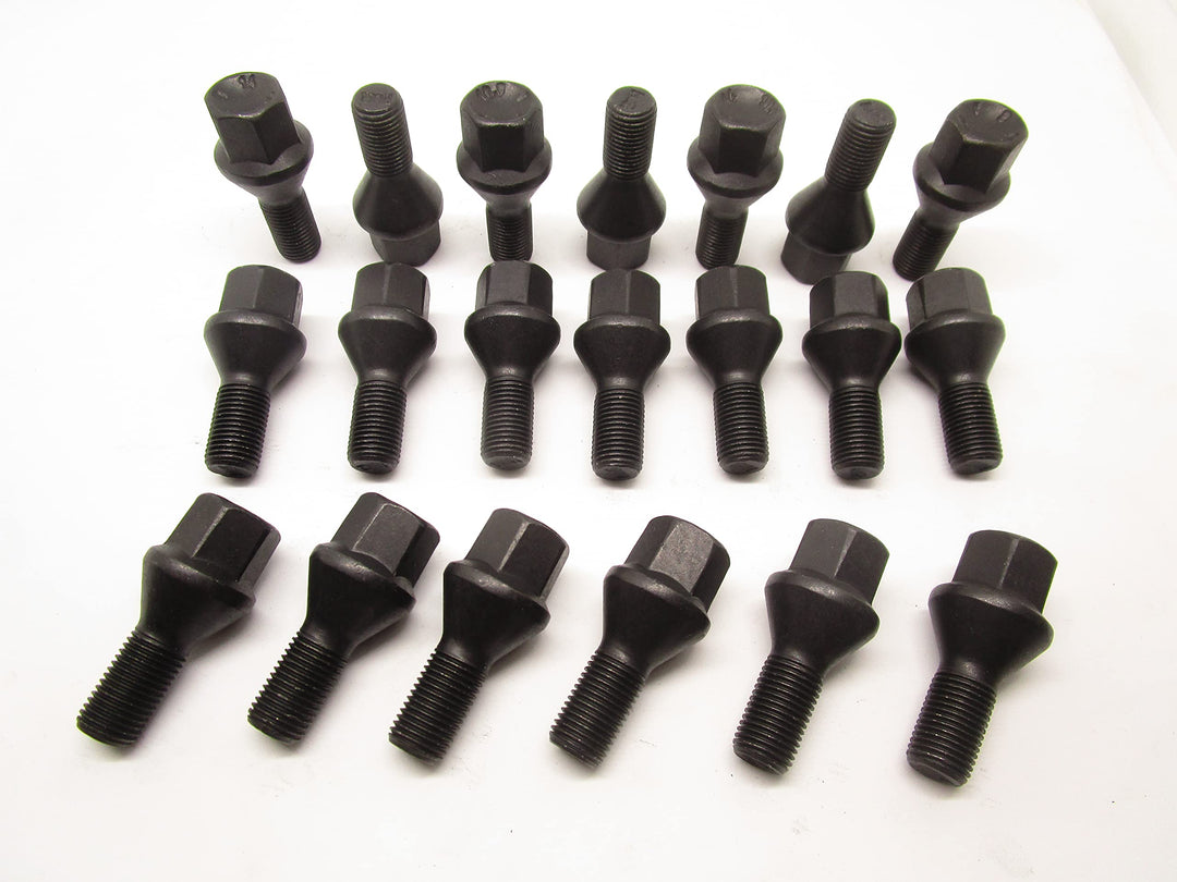 Kit 20 bulloni ruota neri compatibili con Lancia Lybra Ypsilon Y Musa Delta ruote cerchi in acciaio e in lega Farad