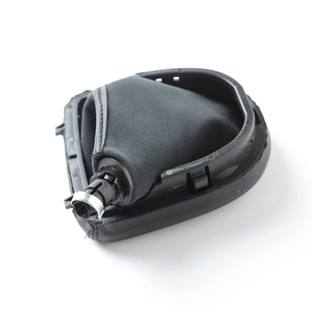 Cuffia Leva Cambio Manuale + Pomello + Ghiera Telaio Compatibile con Seat Leon Altea Toledo 2005-2012 Cuciture Nere Set Completo Ricambio Auto (5 Marce)