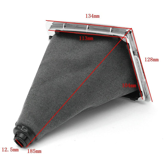 Cuffia Leva Cambio Manuale + Pomello + Ghiera Telaio Cromato Compatibile con Ford Fiesta MK7 Focus MK2 MK3 B-Max S-Max Kuga Galaxy MK3 Cuciture Nere 5 Marce Set Completo Ricambio Auto