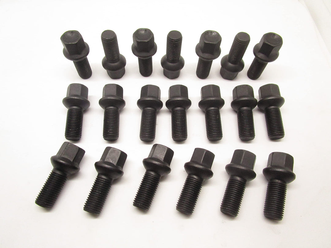Kit 20 Bulloni Ruota Neri compatibili con MERCEDES CLASSE A E R CLS GLA SL fissaggio ruote Cerchi In Lega Farad MADE IN ITALY
