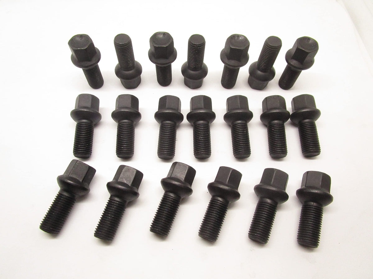 Kit 20 Bulloni Ruota Neri compatibili con MERCEDES CLASSE A E R CLS GLA SL fissaggio ruote Cerchi In Lega Farad MADE IN ITALY