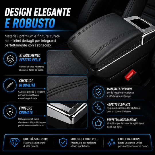 Bracciolo DACIA DUSTER 2018-2024 Poggiabraccio in ecopelle nero