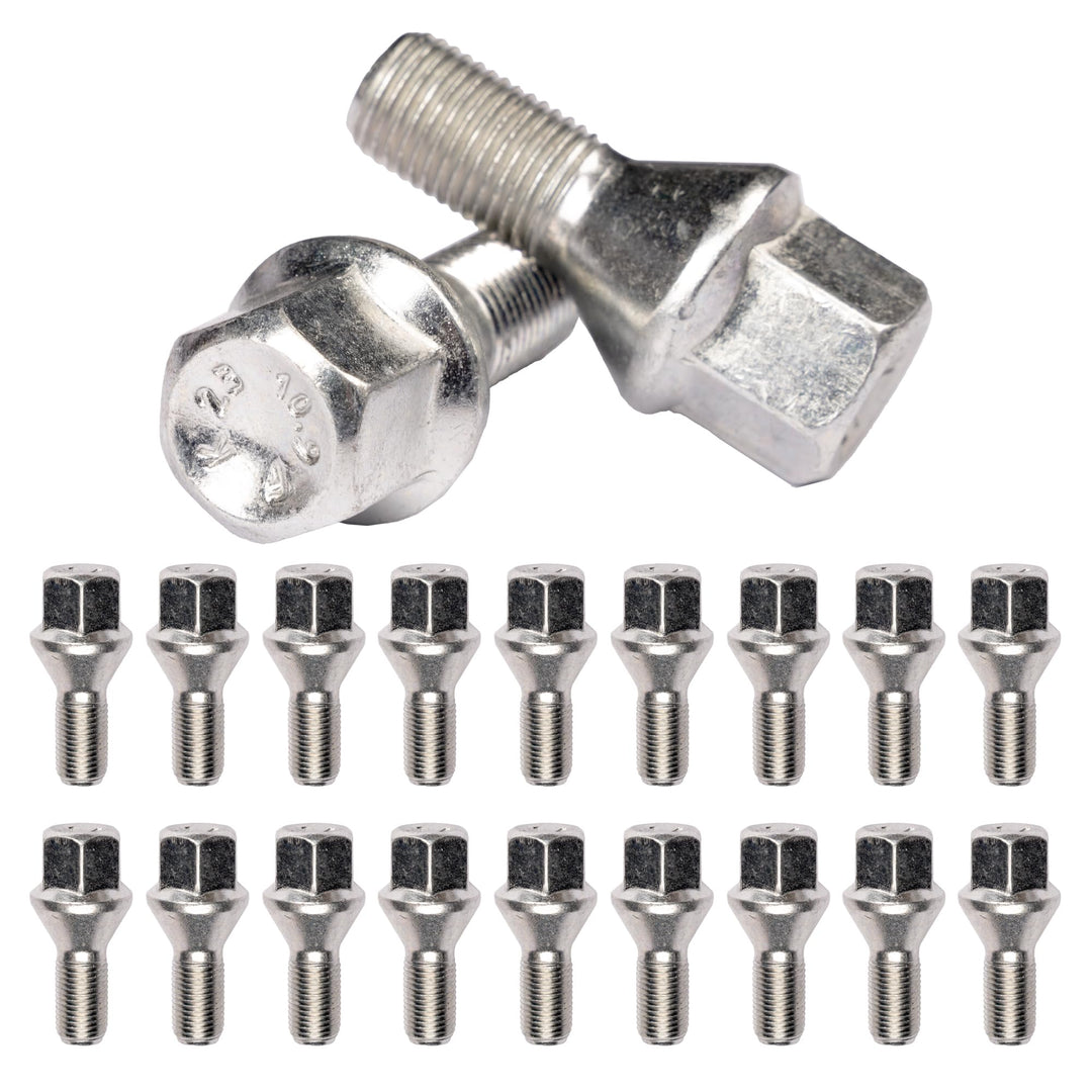 20 Bulloni Ruota compatibili con Fiat 500X 500L Tipo fissaggio ruote Cerchi in Acciaio Lega Ferro Made in Italy M12x1,25
