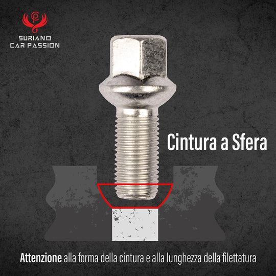 Kit 20 Bulloni Ruota compatibili con MERCEDES CLASSE A B C V CLA SLK CLC VITO fissaggio ruote Cerchi In Acciaio e In Lega in Ferro Farad MADE IN ITALY - immagine 5
