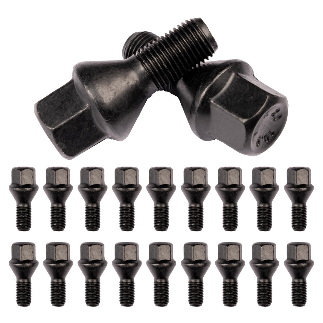 20 Bulloni Ruota Fissaggio Ruote Neri Compatibile Con Jeep Compass dal 8/2017 al 4/2020 Gomme Cerchi in Acciaio Lega Ferro Made in Italy M12x1,25