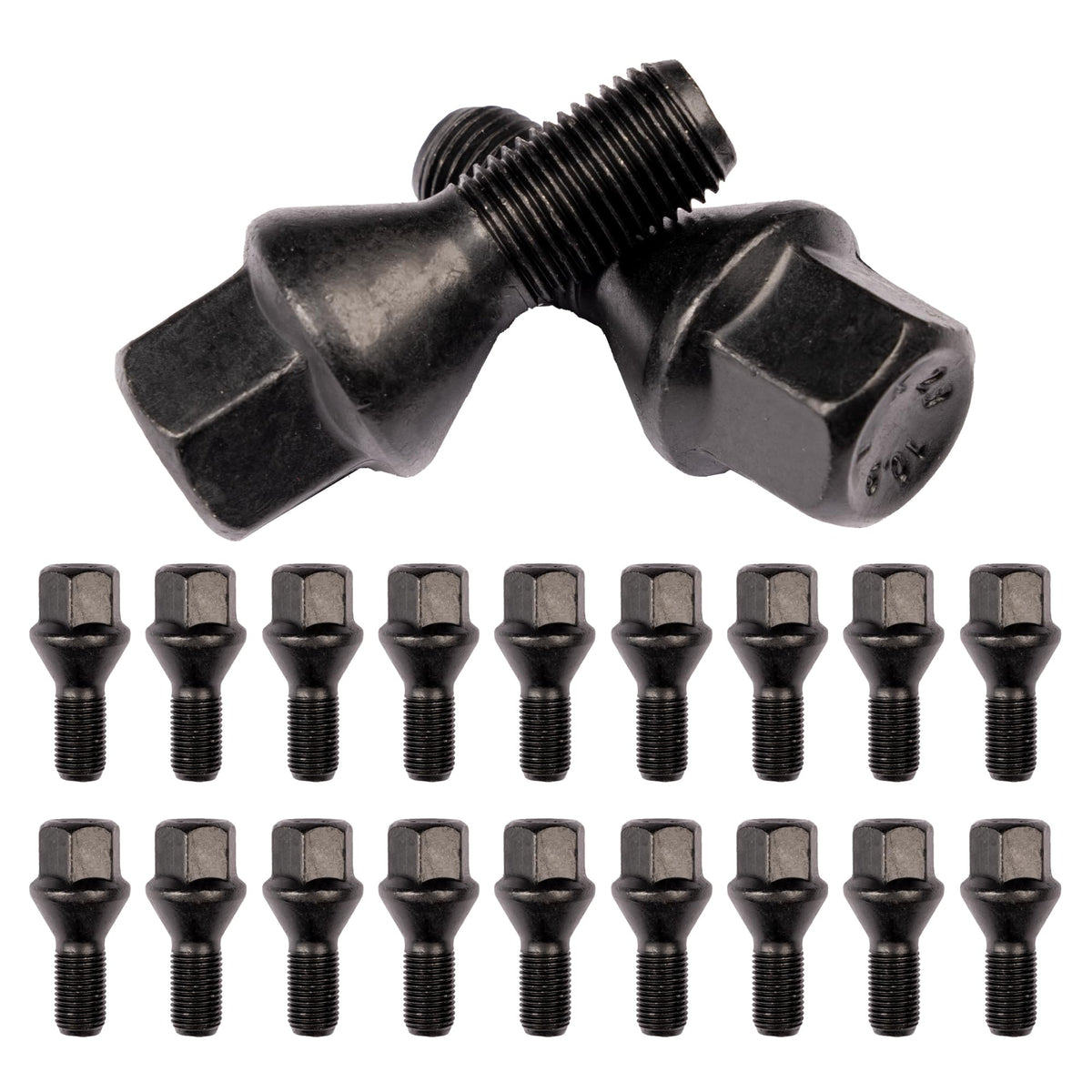 Kit 20 bulloni ruota neri compatibili con Jeep Renegade dal 2014 e Compass solo dal 5/2020 in poi ruote cerchi in acciaio e in lega Farad
