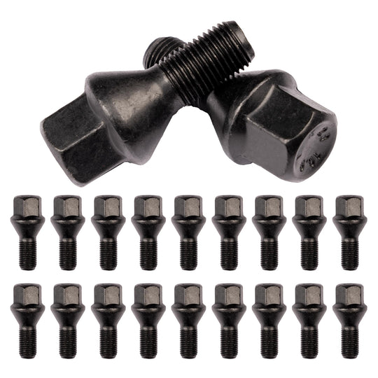 Kit 20 bulloni ruota neri compatibili con Jeep Renegade dal 2014 e Compass solo dal 5/2020 in poi ruote cerchi in acciaio e in lega Farad