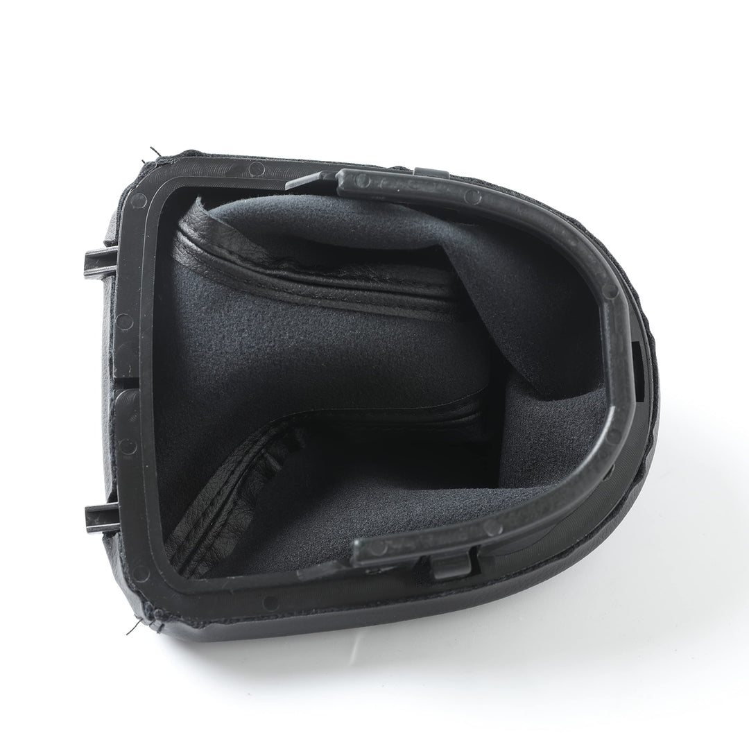 Cuffia Leva Cambio Manuale + Pomello + Ghiera Telaio Compatibile con Seat Leon Altea Toledo 2005-2012 Cuciture Nere Set Completo Ricambio Auto (5 Marce)