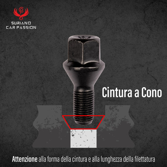 Kit 20 bulloni ruota neri compatibili con Jeep Renegade dal 2014 e Compass solo dal 5/2020 in poi ruote cerchi in acciaio e in lega Farad - immagine 5