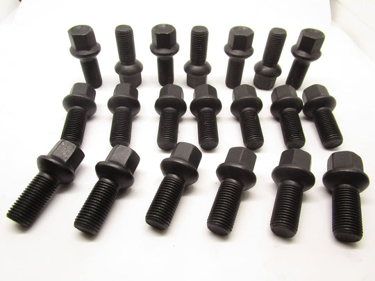 Kit 20 Bulloni Ruota Neri compatibili con MERCEDES CLASSE A E R CLS GLA SL fissaggio ruote Cerchi In Lega Farad MADE IN ITALY - immagine 2