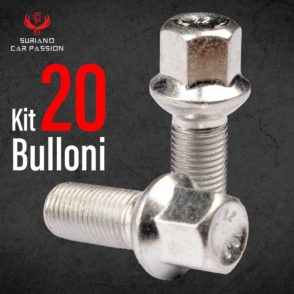 Kit 20 Bulloni Ruota compatibili con MERCEDES CLASSE A B C V CLA SLK CLC VITO fissaggio ruote Cerchi In Acciaio e In Lega in Ferro Farad MADE IN ITALY - immagine 2