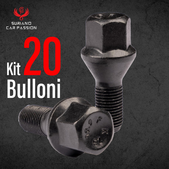 20 Bulloni Ruota Fissaggio Ruote Neri Compatibile Con Jeep Compass dal 8/2017 al 4/2020 Gomme Cerchi in Acciaio Lega Ferro Made in Italy M12x1,25 - immagine 2