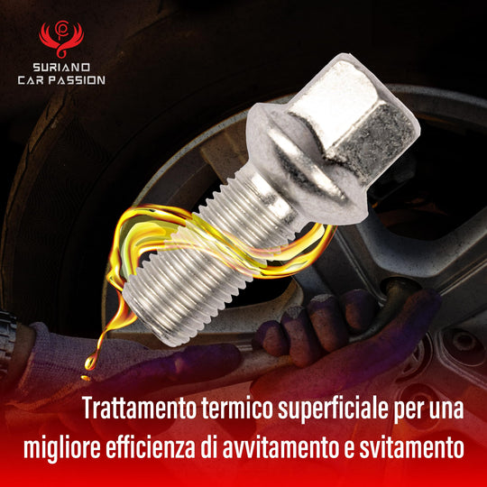 Kit 20 Bulloni Ruota compatibili con MERCEDES CLASSE A B C V CLA SLK CLC VITO fissaggio ruote Cerchi In Acciaio e In Lega in Ferro Farad MADE IN ITALY - immagine 7