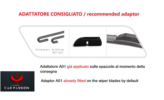 Spazzole tergicristallo DACIA DOKKER 2012-2015 55 40 cm anteriori