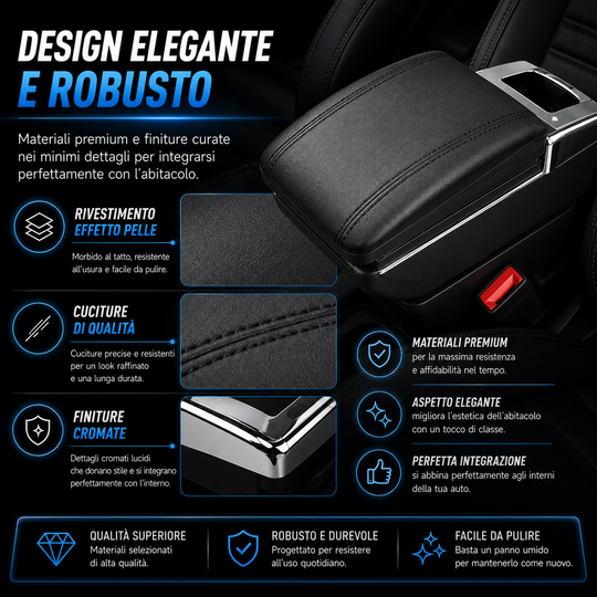 Bracciolo per Citroen C3 2025 Poggiabraccio in ecopelle nero