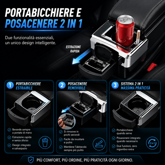 Bracciolo per Citroen C3 2025 Poggiabraccio in ecopelle nero