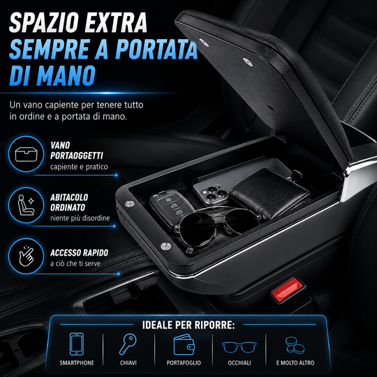 Bracciolo per Citroen C3 2025 Poggiabraccio in ecopelle nero
