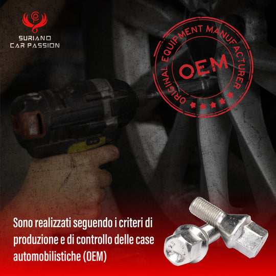 Kit 20 bulloni Ruota Jeep Renegade dal 2014 Cerchi in Acciaio e in Lega Farad