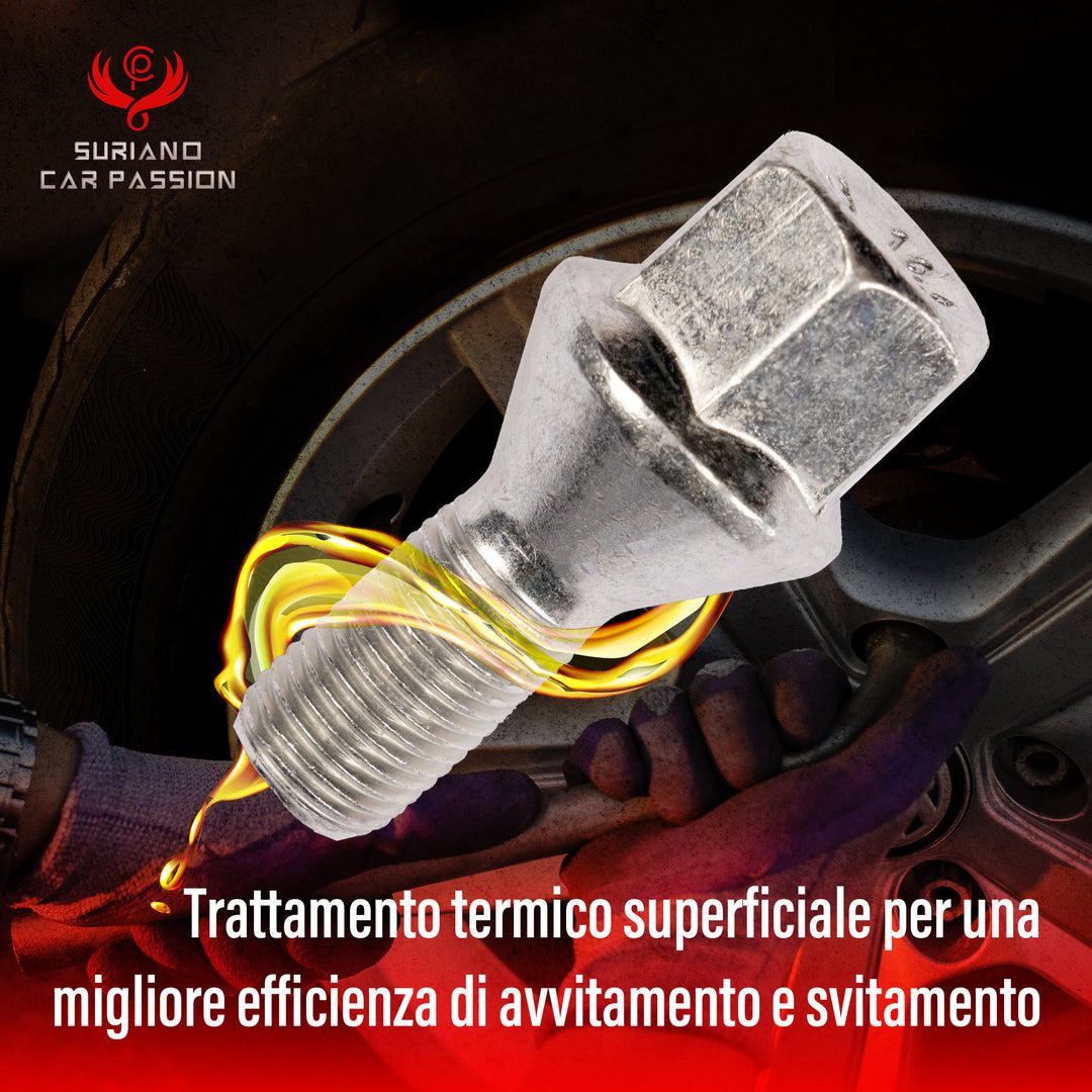 Kit 20 bulloni Ruota Jeep Renegade dal 2014 Cerchi in Acciaio e in Lega Farad