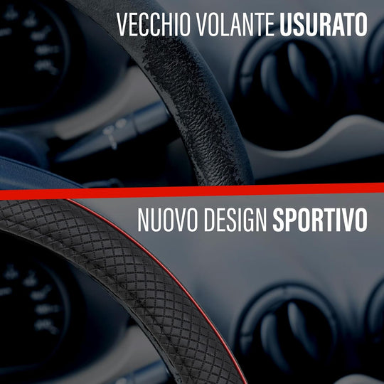 Coprivolante Per Auto Copristerzo Rotondo in Pelle Microfibra Sportivo 6 colori