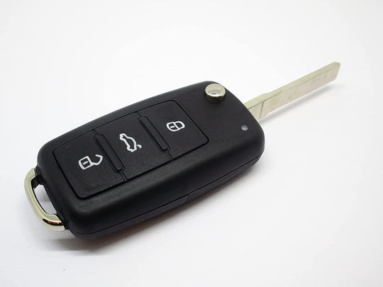 car passion Guscio Chiave Telecomando Cover Scocca Ricambio 3 Tasti Compatibile con Volkswagen Golf Passat Polo Tuareg Seat Altea Ibiza Leon Toledo