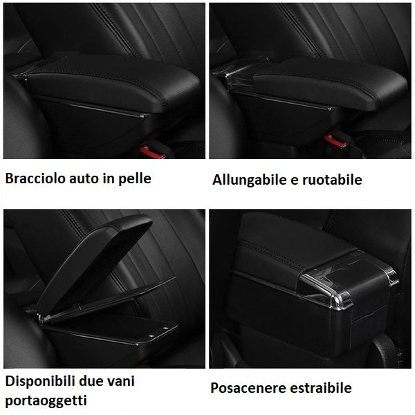 Bracciolo DACIA DUSTER 2010-2017 in ecopelle nero - [accessori auto]