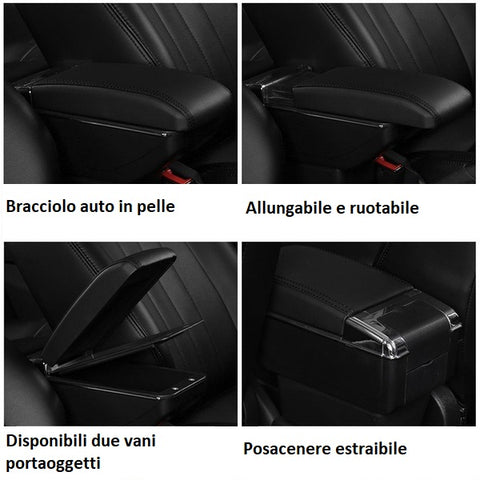 Bracciolo Centrale Auto Per Dacia Renault Sandero Logan 2 | Doppio Van Portaoggetti Con Porta USB | Installazione Semplice - Foto 5