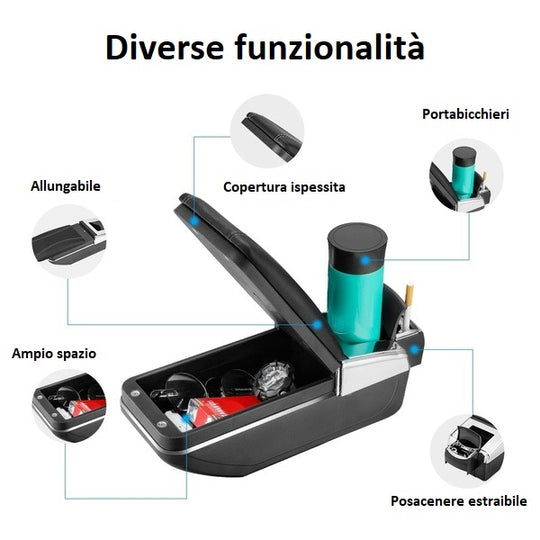 Bracciolo DACIA DUSTER 2010-2017 in ecopelle nero - [accessori auto]