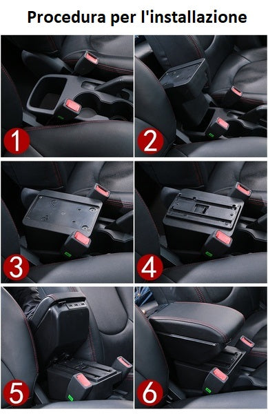 Bracciolo HYUNDAI I20 2009-2013 in ecopelle nero
