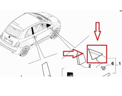 COPRI SPECCHIETTO FIAT 500 DX Mostrina Tappo Copriviti Specchietto 500C - Foto 8