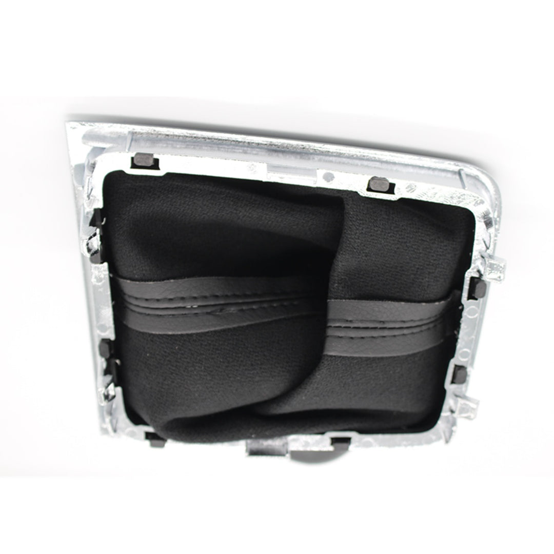 Cuffia Leva Cambio Manuale + Pomello + Ghiera Cromata Telaio Compatibile con Volkswagen Golf 7 Cuciture Nere 6 Marce Set Completo Ricambio Auto