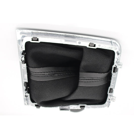 Cuffia Leva Cambio Manuale + Pomello + Ghiera Cromata Telaio Compatibile con Volkswagen Golf 7 Cuciture Nere 6 Marce Set Completo Ricambio Auto