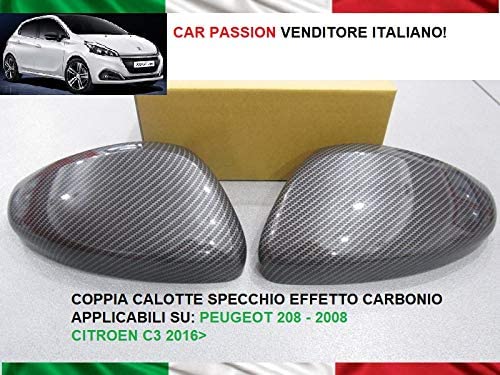 Calotte specchio carbon look Peugeot 208 2008 Citroen C3 – Car Passion  Accessori Auto