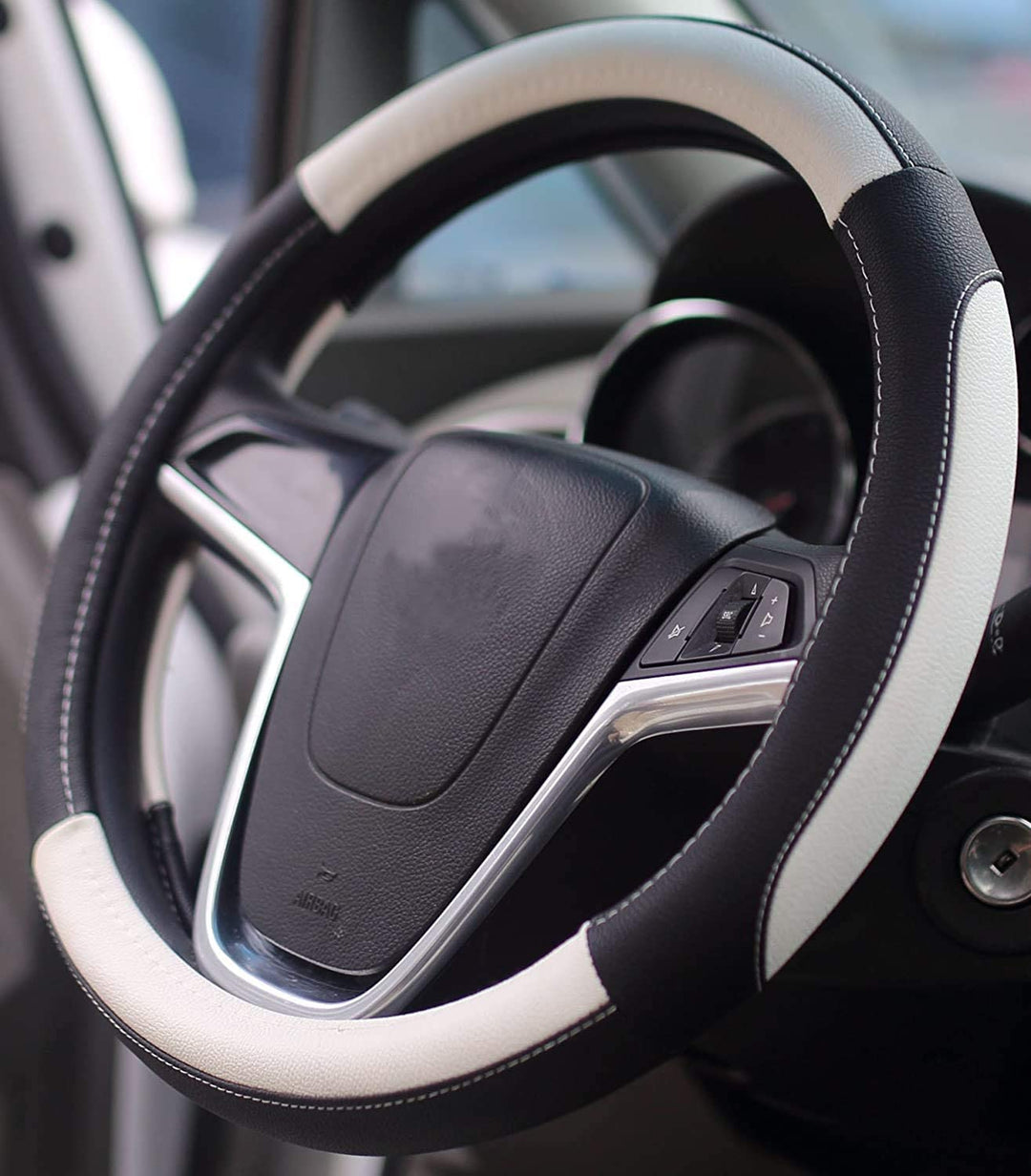 Coprivolante per auto universale nero bianco 37-38 cm