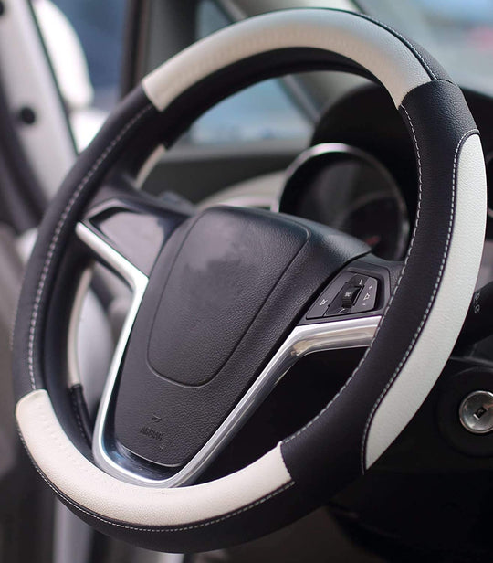 Coprivolante per auto universale nero bianco 37-38 cm