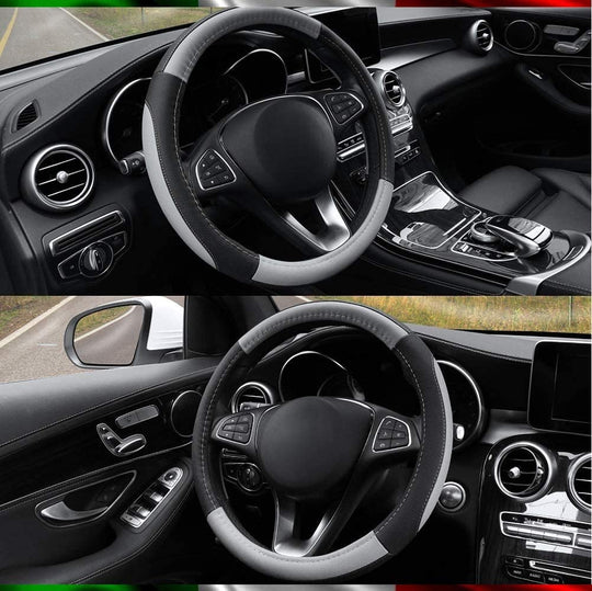 Coprivolante per auto universale nero grigio 37-38 cm