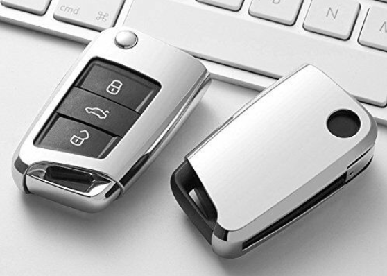 Cover Chiave Guscio Volkswagen Golf Passat Polo Seat Ibiza Leon Toledo Skoda Octavia Fabia Roomster Yeti Black - Foto 9